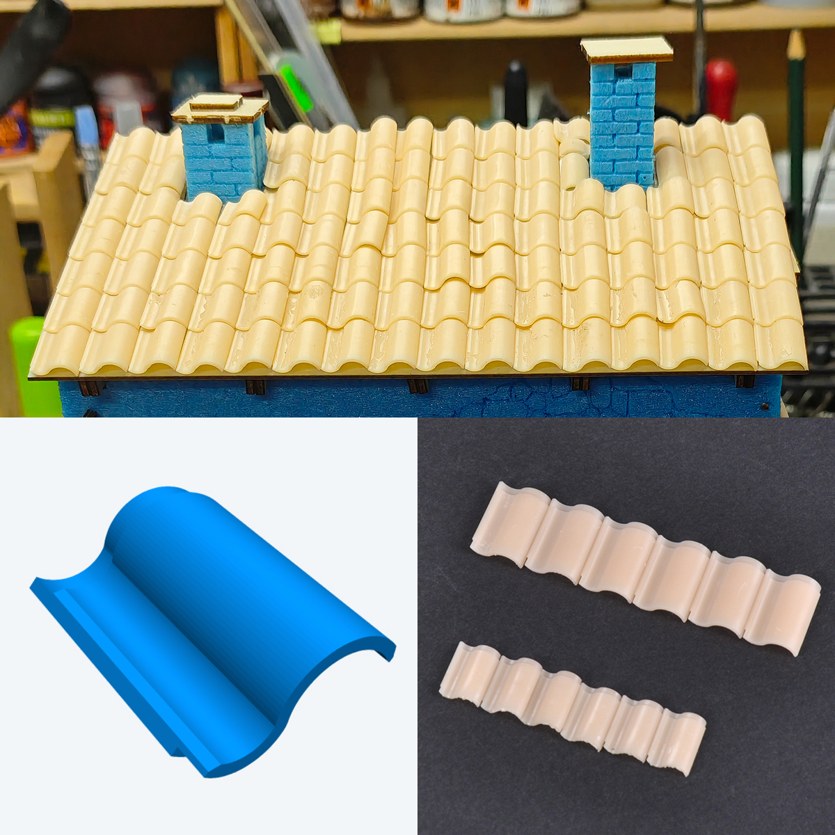 Model Kit Centaur - 3D Resin Assembly House Tile Roof