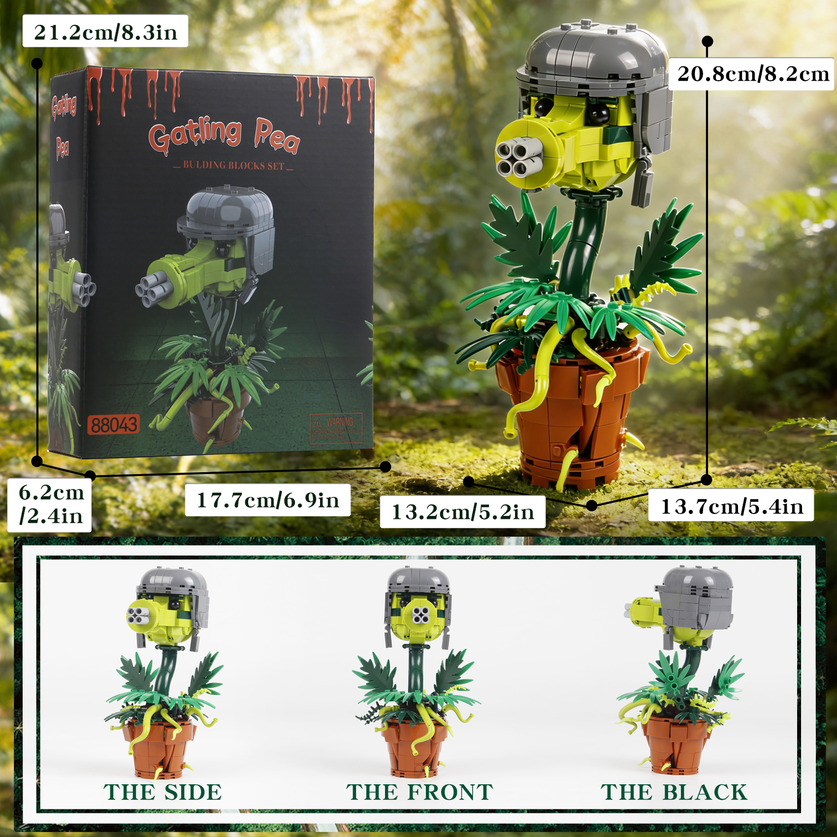 Gatling Pea Building Set Plant - Model Kit Zombie Girl avis et prix