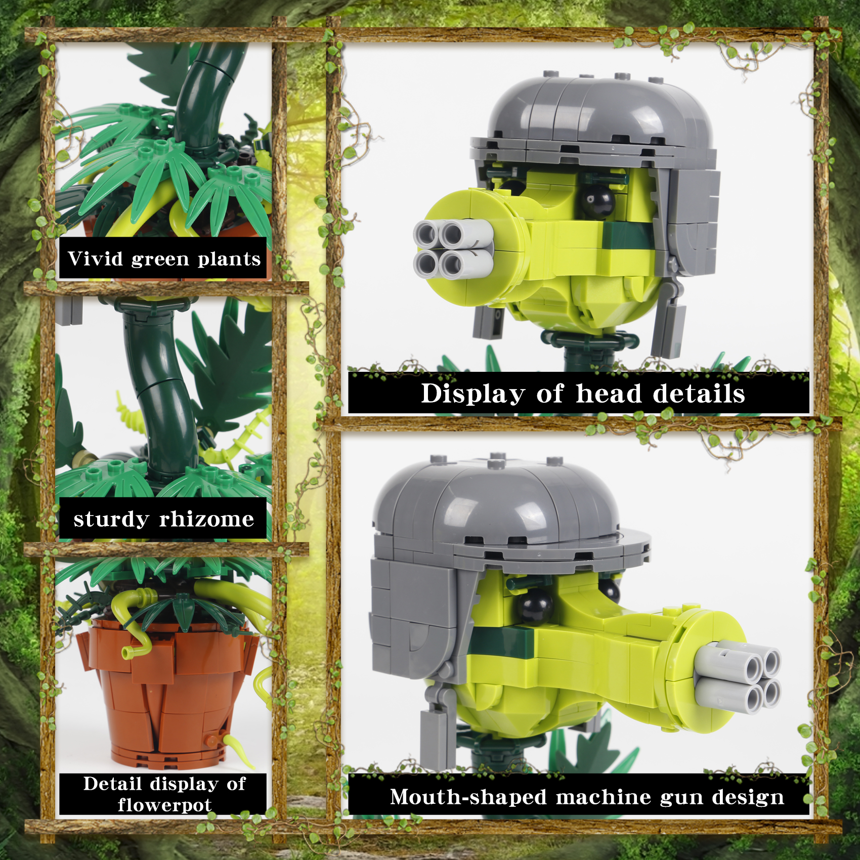 Gatling Pea Building Set Plant - Model Kit Zombie Girl avis et prix
