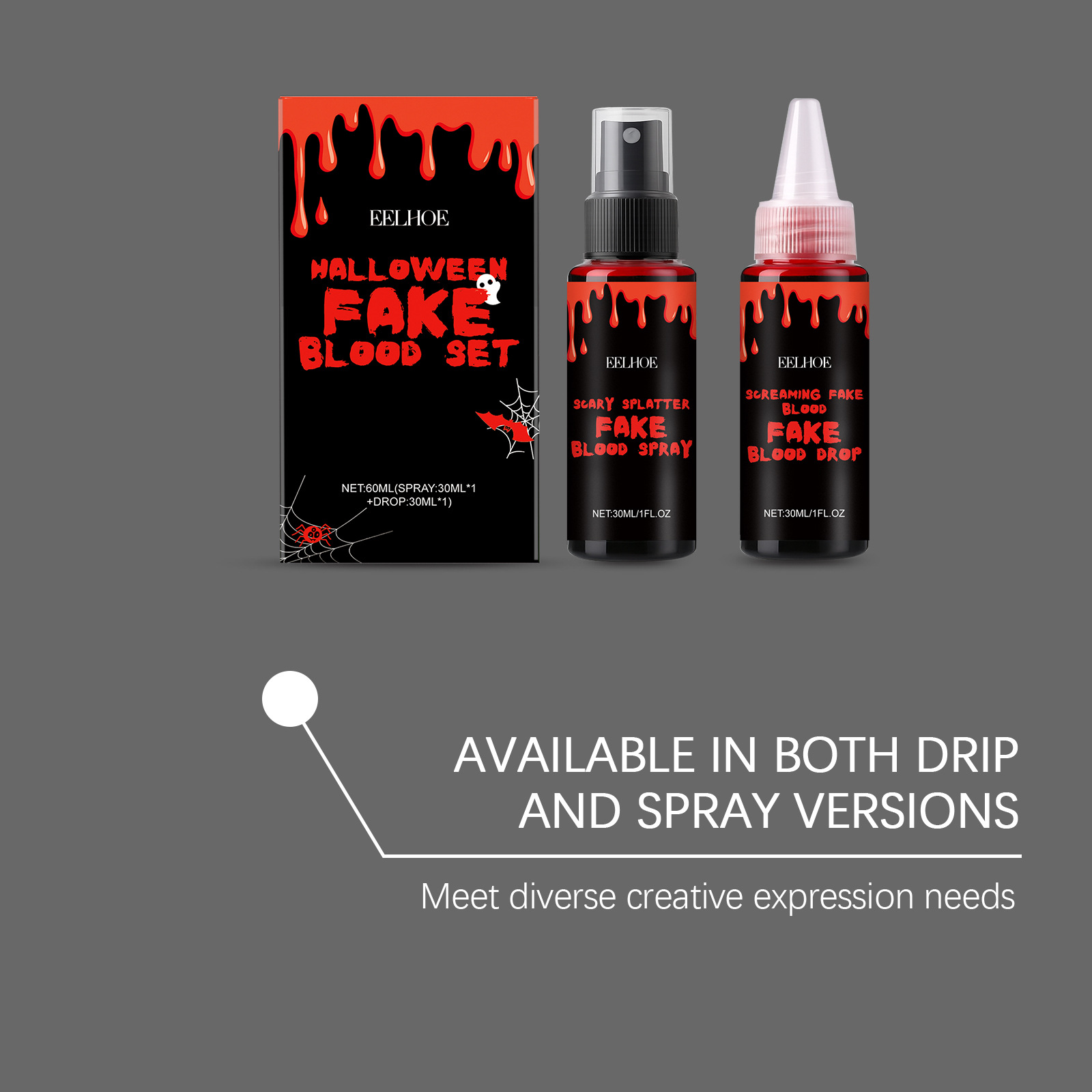 3PCS Halloween Fake Blood Set  - Wash Effect Set avis et prix