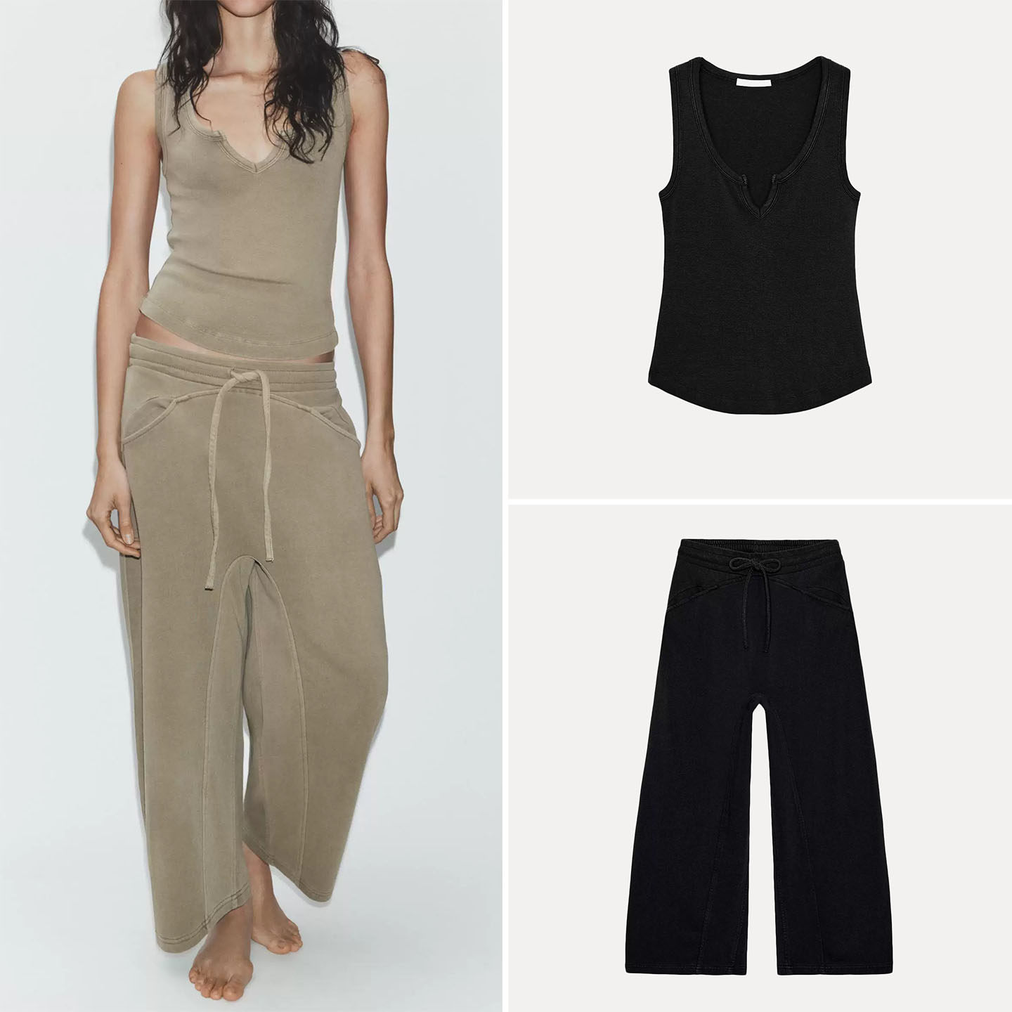 Women's Fashionable Sleeveless - Wash Effect Set avis et prix