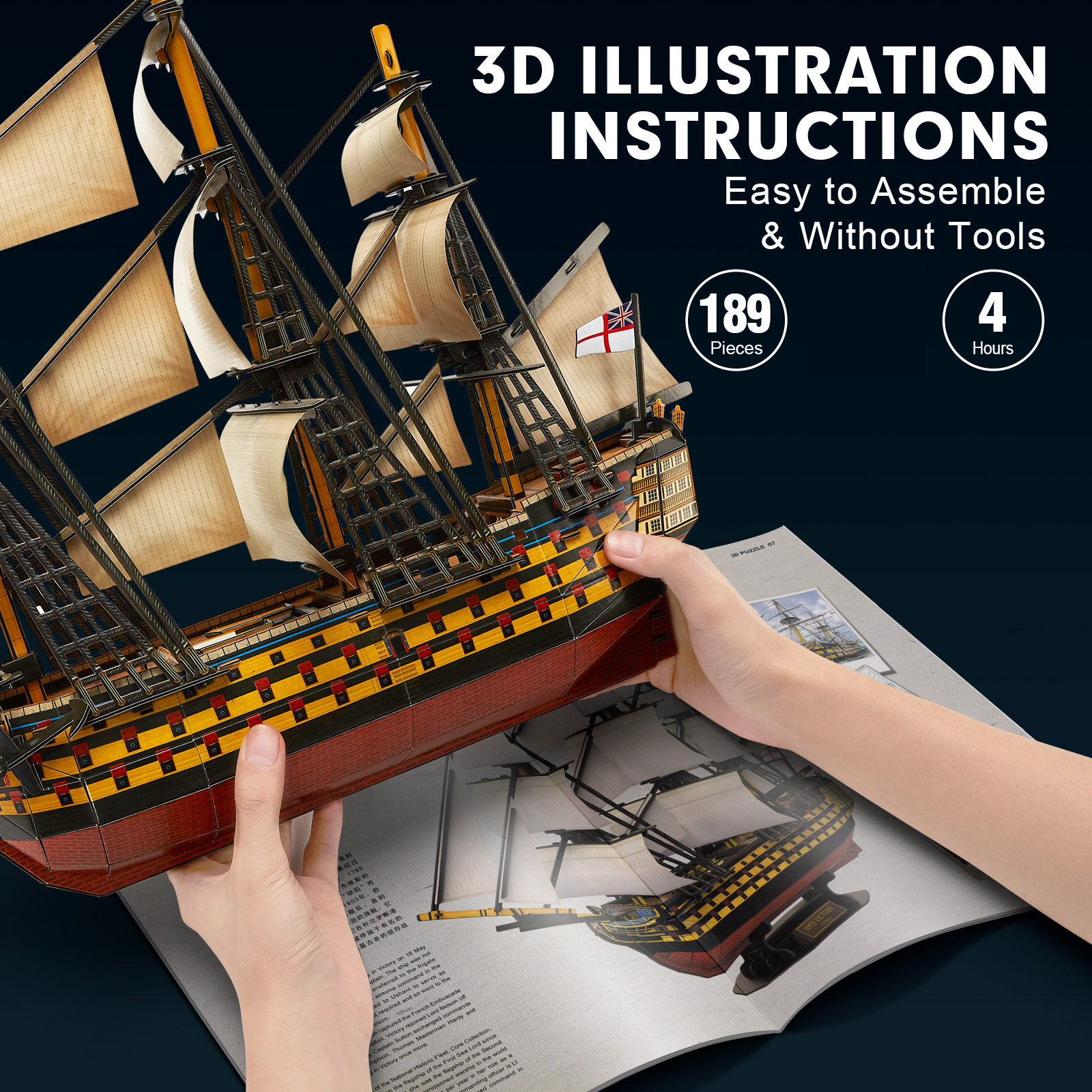 3D Puzzles Large HMS Victory V - Model Kit Hms Victory avis et prix