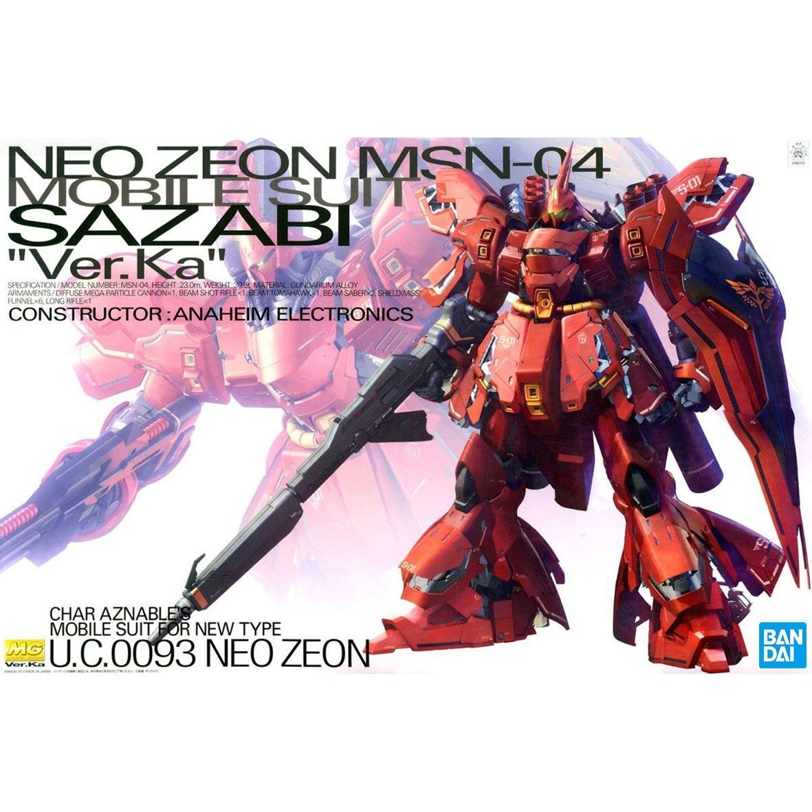In Stock BANDAI MG 1/100 Sazab - Gundam Model Mg avis et prix